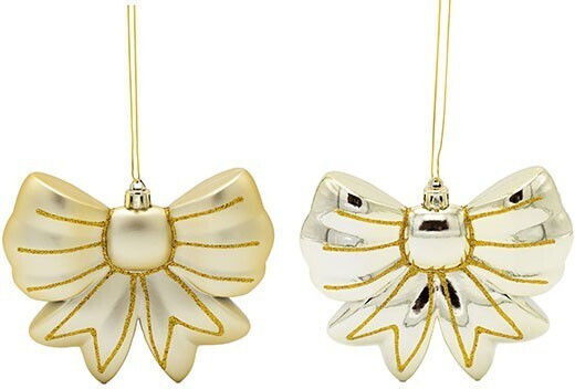 Hängender Bogen Ornament Kunststoff Gold Set 2Stück