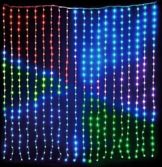 Smart Λαμπάκια LED 2μ. x 200εκ. RGB τύπου Κουρτίνα