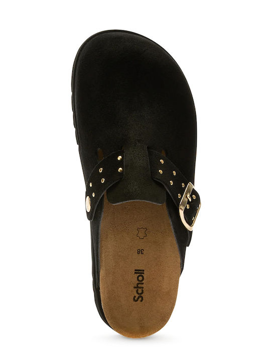 Benny Anatomical Leather Women's Slippers Black