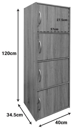 Floor Bathroom Column Cabinet L40xD34.5xH120cm Sonoma