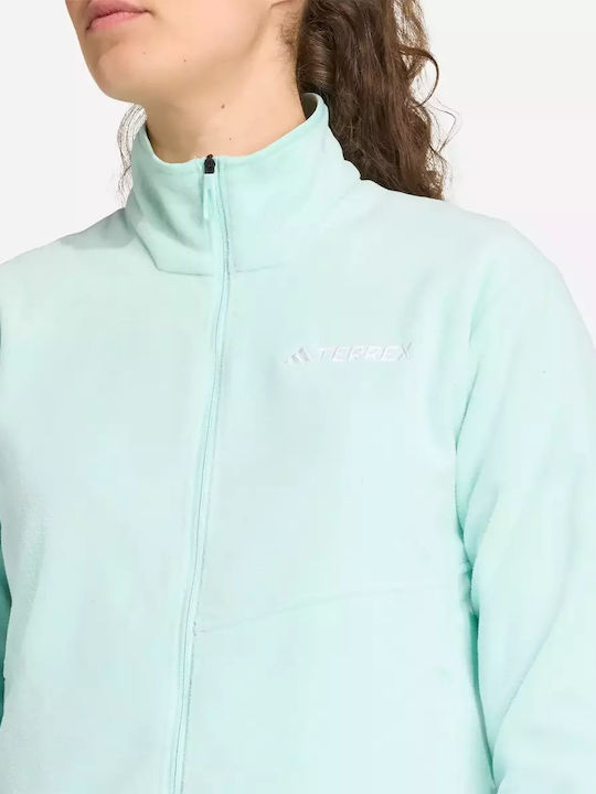 Essentials Women's Cardigan with Zipper Aqua - Semi Flash Aqua