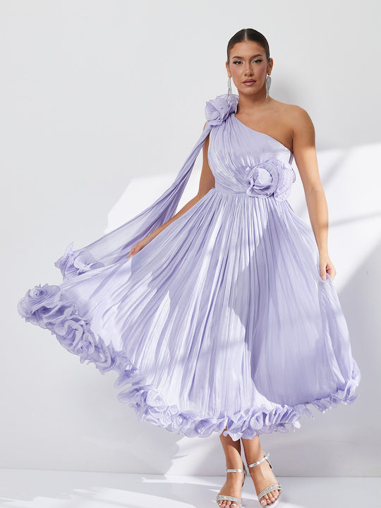 Summer Dress for Wedding / Christening Satin Lilac
