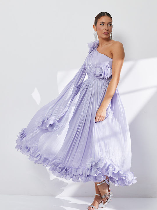 Summer Dress for Wedding / Christening Satin Lilac