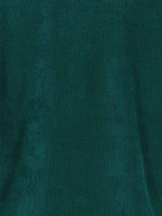 Women's Fabric Trousers with Elastic Loose Fit Green