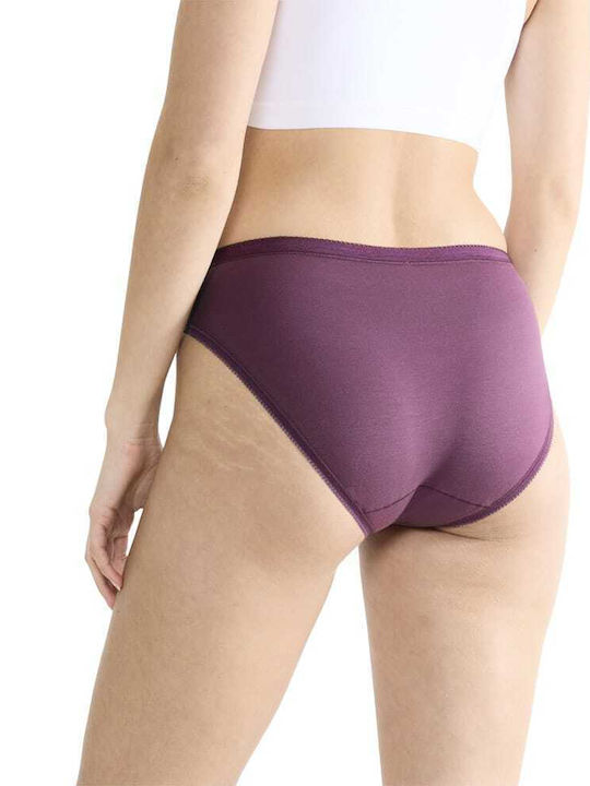 Basic Tai Βαμβακερά Femei Slip 3Pack Ecru/pink/purple