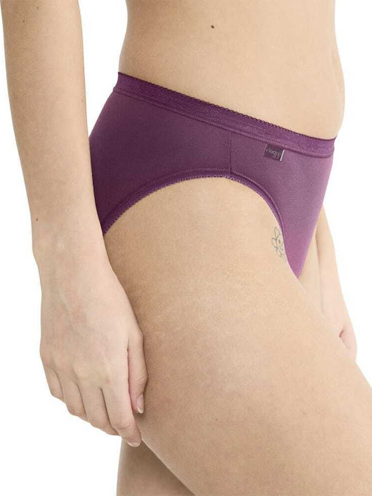 Basic Tai Βαμβακερά Femei Slip 3Pack Ecru/pink/purple