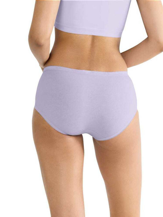 Basic Midi Hohe Taille Damen Slip 3Pack Lilac, Purple, Black