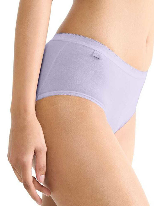 Basic Midi Hohe Taille Damen Slip 3Pack Lilac, Purple, Black