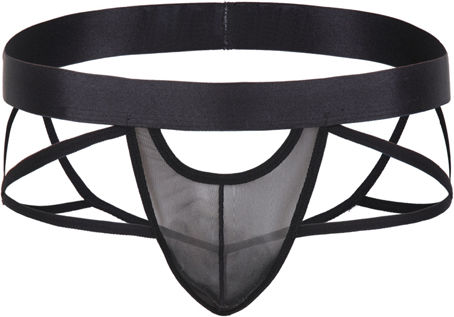 Black Men's Mesh Faux Panties Underwear