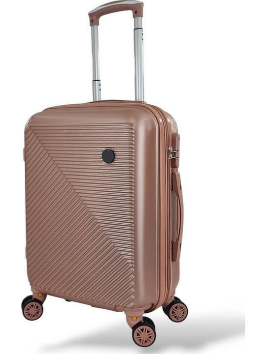 Roza Rz705c *combo* Hard Cabin Suitcase 55x40x20 +5cm Expansion & Travel Backpack 40x30x20 Pink Gold