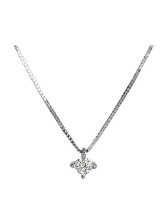Halskette aus Weißgold 18k mit Diamant