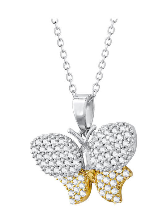 Kiriakos Gofas Charm mit Design Schmetterling aus Weißgold 14K