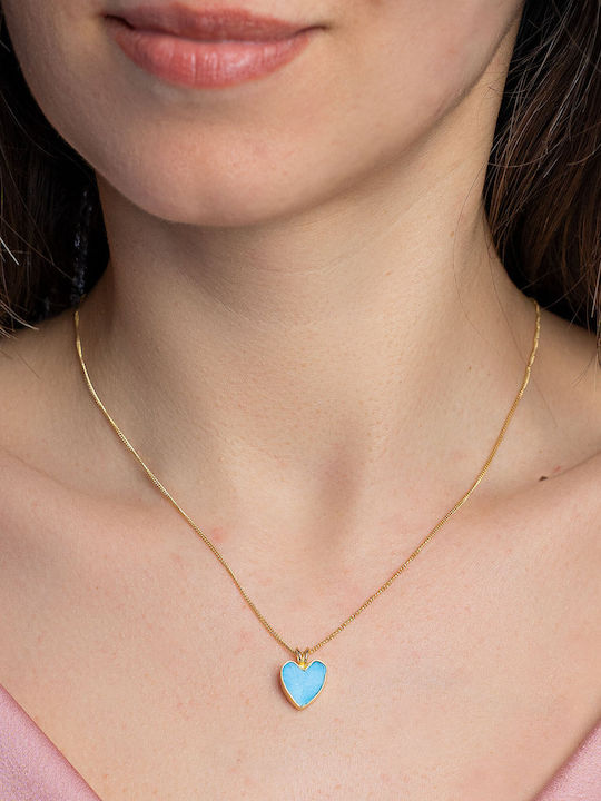 Kiriakos Gofas Halskette mit Design Herz aus Gold 18k