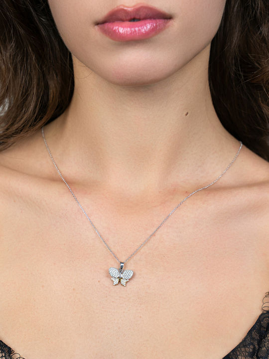 Kiriakos Gofas Charm mit Design Schmetterling aus Weißgold 14K