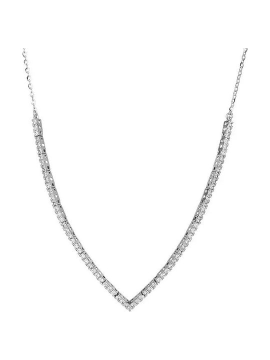 Riviera Necklace Made of 9K White Gold