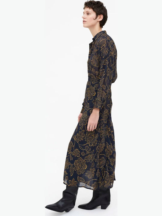Midi Φούστα Floral Mustard, Blue