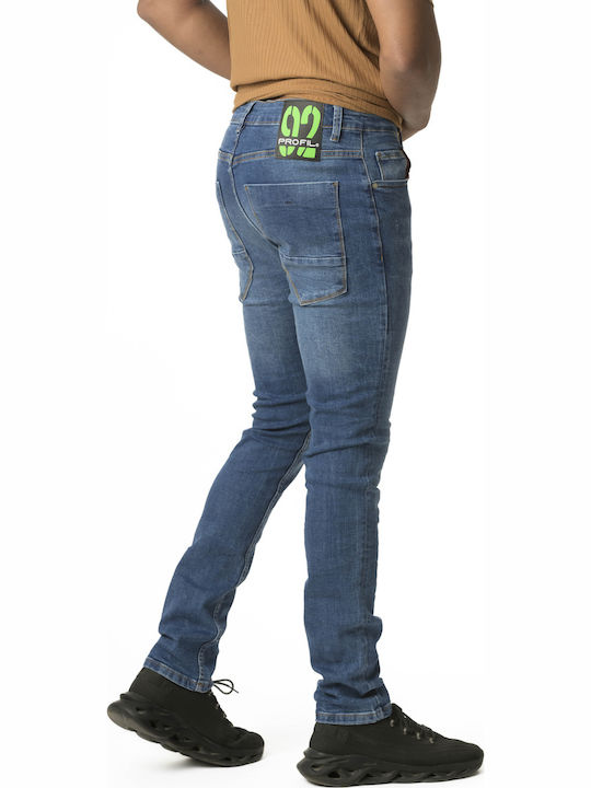 Men's Jeans Pants Elastic with Loose Fit Blue