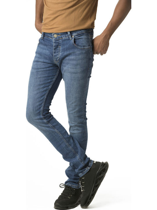 Men's Jeans Pants Elastic with Loose Fit Blue