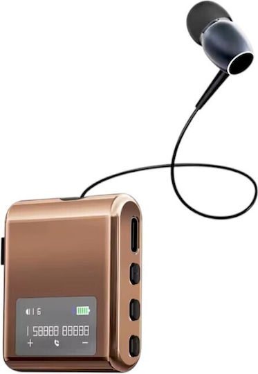 K89 In-ear Bluetooth Handsfree Ακουστικό Πέτου Χρυσό
