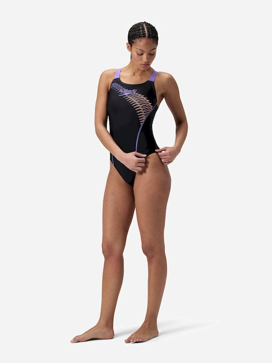 Athletic One-Piece Swimsuit Black