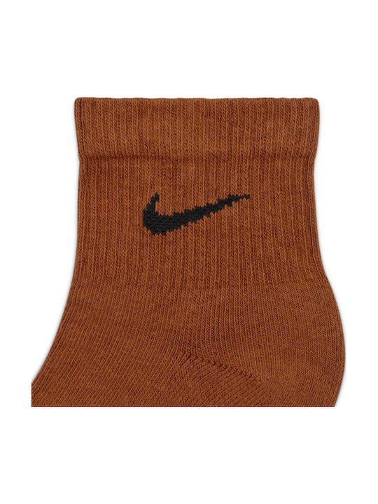 Nike Everyday Plus Cushioned Training Athletic Socks Brown 6 Pairs