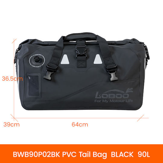 Loboo Waterproof Motorcycle Tail Bag 90lt Black