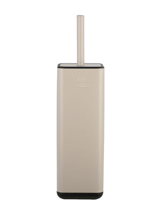 Estia Metallic Toilet Brush and Basket Set Soft Close 6lt Brown