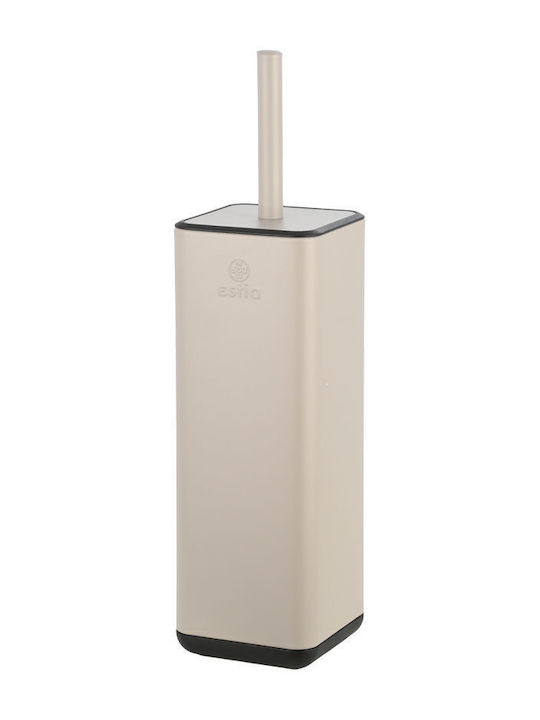 Estia Metallic Toilet Brush and Basket Set Soft Close 6lt Brown