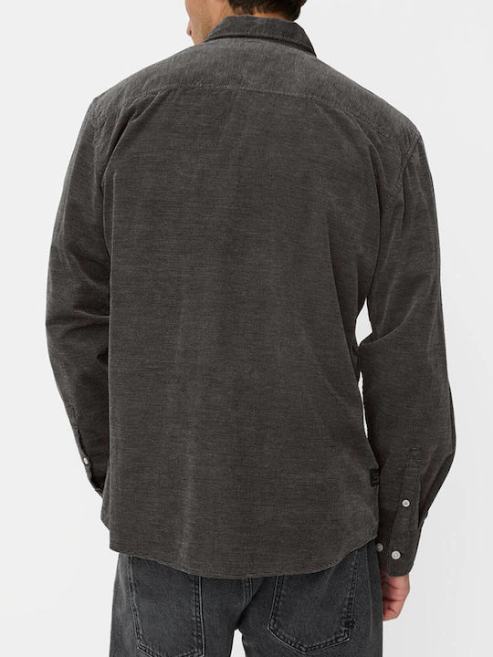 Μακρυμάνικo Κοτλέ Πουκάμισο Dark Gray