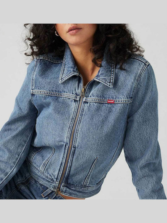 Trucker Crop Γυναικείο Τζιν Μπουφάν Medium Wash