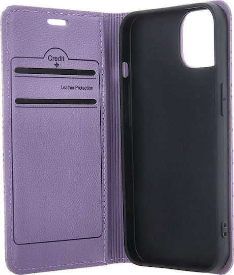 TelForceOne Smart Caro Задна корица Кожа Лилав (Galaxy S25 FE)