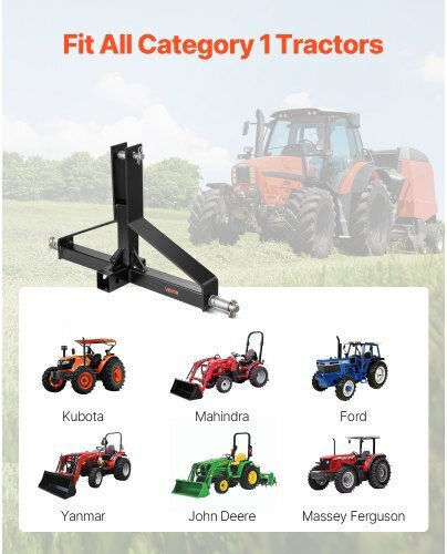 Vevor Prindere Remorcă Receptor 3 Puncte 2" Categorie 1 Tractor Bara De Tracțiune Rapidă