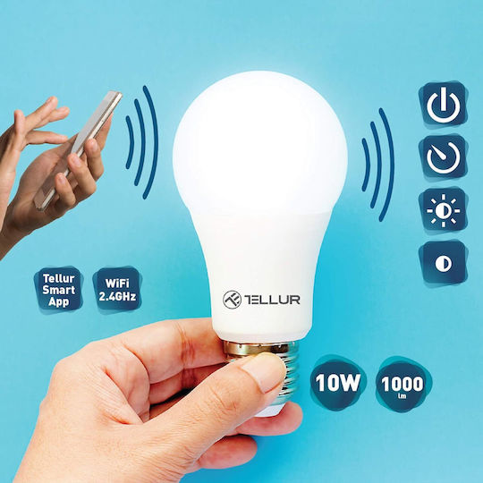 Tellur Smart LED Bulb 10W for Socket E27 RGBW 1000lm Dimmable