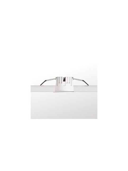 Ideal Lux Στρογγυλό Μεταλλικό Χωνευτό Σποτ με Ενσωματωμένο LED και Θερμό Λευκό Φως Λευκό 8.5x8.5εκ. 1τμχ