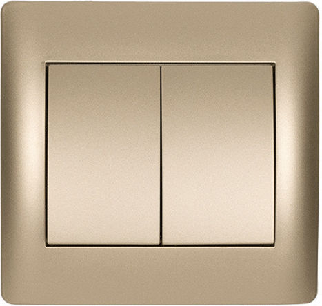 Elmark Rhyme Recessed Wall Switch Lighting Two-Way with Frame Gold