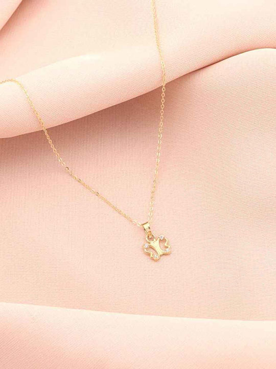 Sorelly Charm Fluture Din Aur Galben 14 Carate Cu Zircon