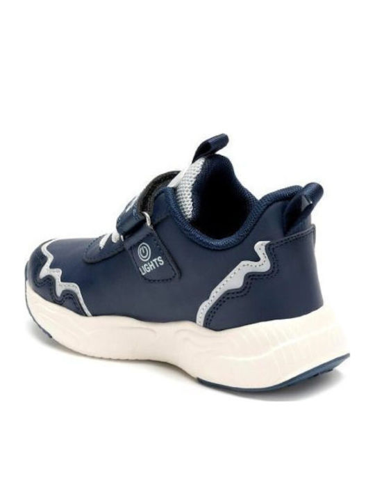 Παιδικά Sneakers με Σκρατς & Φωτάκια Μπλε