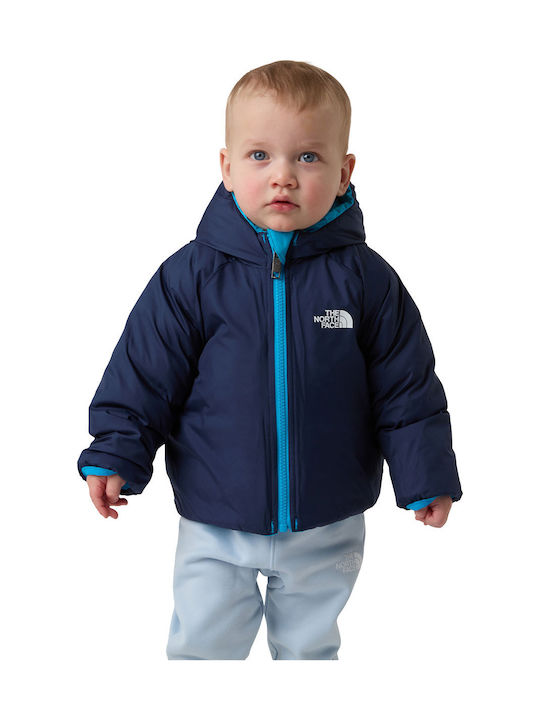 Waterproof Kids' Sports Jacket Double Sided with Hood Turquoise Reversible Perrito