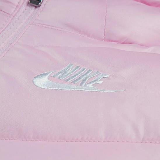 pink and white nike coat