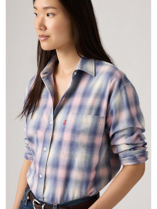 Western Women's Long Sleeve Shirt Shadow Plaid