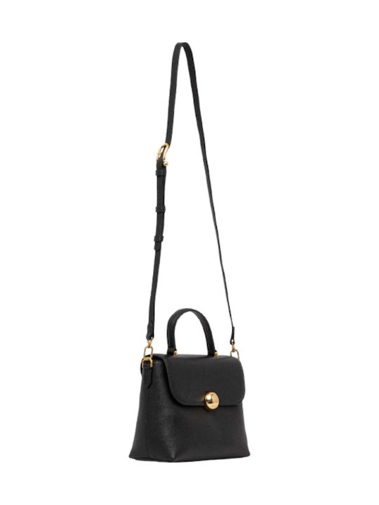S Top Handle Leather Women's Bag Handbag Black