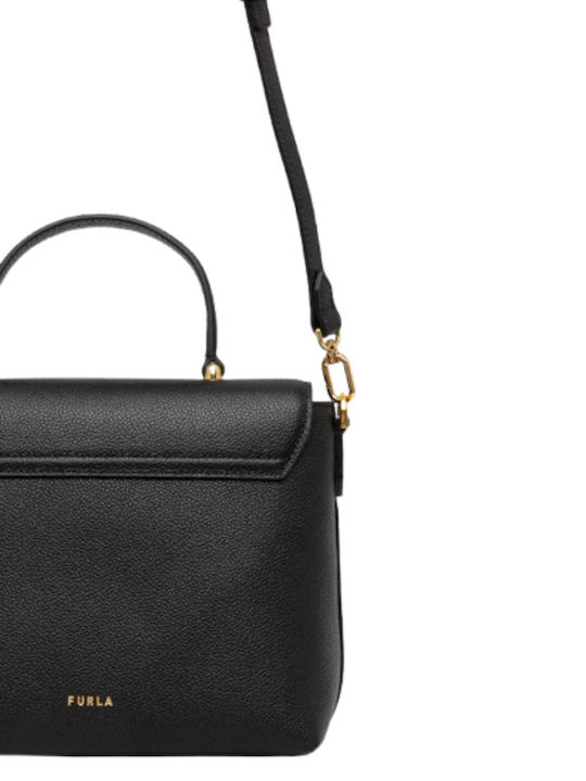 S Top Handle Leather Women's Bag Handbag Black