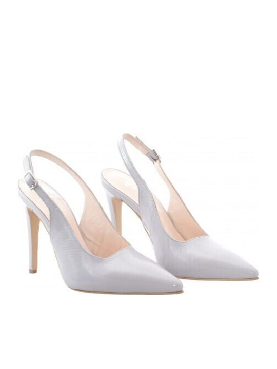 Leder Pumps mit hohem Absatz Gray
