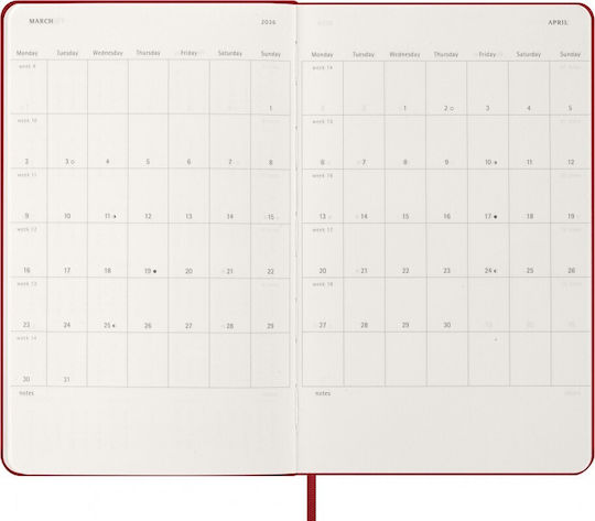 Moleskine Εβδομαδιαίο Planner 2026 Κόκκινο 13x21εκ.