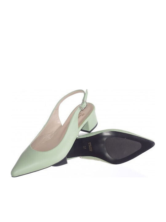 Leather Green Low Heels