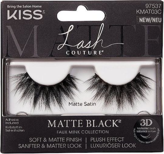 Kiss Faux Mink Self-Adhesive Βλεφαρίδες 3D Μαύρες