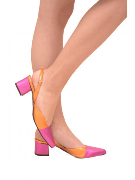 Leder Pumps Orange