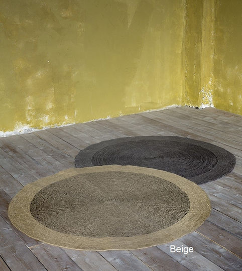 Nima Bergren Χαλί Στρογγυλό Καλοκαιρινό από Γιούτα Beige Φ150cm