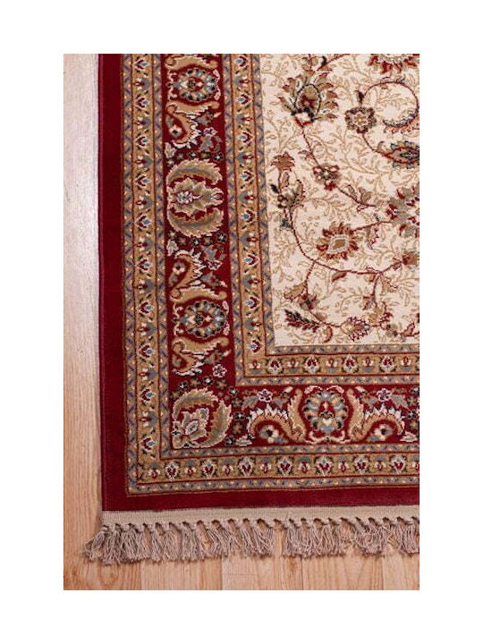 Klonaras Orian 170 Teppich Rechteckig Synthetisch,Polyester/Cotton/Leather Cream Red