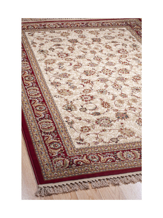 Klonaras Orian 170 Teppich Rechteckig Synthetisch,Polyester/Cotton/Leather Cream Red
